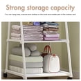 thumbnail image 5 of Clothes Rack on Wheels,Stainless Steel Rolling Garment Rack with 2-Tier Storage Shelves and 2 Coat Hooks for Shoes,Clothing,bag Portable Garment Laundry Rack For girls, 5 of 11