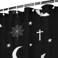 thumbnail image 3 of Black White Halloween Bat Moon Spider Pattern Shower Curtain 72"x84" ,Bathroom Decorative Shower Curtains Set with 12 Hooks,Modern Waterproof Washable Shower Curtain, 3 of 6