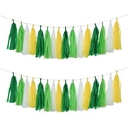 Guzon 20PCS Yellow Green White Party Decorations Tissue Party Banner Garland for Bachelorette Engagement Birthday Wedding Baby Bridal Shower