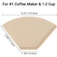 thumbnail image 2 of Fafa-1 Filtres à Café en Cône, Lot de 400 Taille 1-2 Tasses Papier Brun Naturel Non Blanchi Jetable pour Cafetière Maison, Bureau, Café, 2 of 4