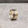 thumbnail image 5 of Spinner Band, Bohemian Ring, 925 Sterling Silver Ring, Spinning Thumb Ring, Three Tone Ring, Fidget Ring, Handmade Jewelry, Christmas Oxidized, Brass Copper Band, Anxiety Ring, Mans Band Gifts, 5 of 6