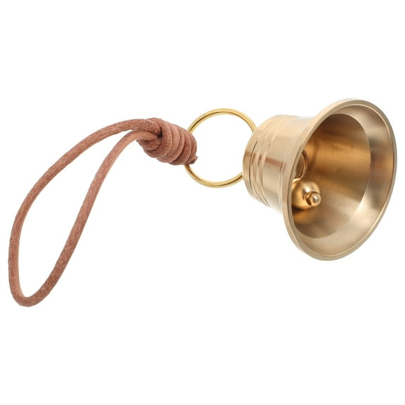 OULII Brass Hanging Bell for Door Knob with Vintage Design Golden Copper Decorative Home Entrance