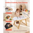 thumbnail image 6 of KFFKFF Wooden Sensory Table for Toddlers, Kids Activity Table with Reversible Double-Sided Board, Storage Bins, Ideal for Sand and Water Play, Drawing, Studying, and Dining, 6 of 9