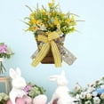 thumbnail image 4 of Spring Decor,15.75In Small Bow Flower Wreath Hanging Ornament Zero Maintenance Non-Fading Versatile Placement,Bright Cheerful Decor for Front Door Fireplace Living Room Wedding Hotel Decors, 4 of 6