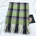thumbnail image 4 of Plaid Scarf for Women Thick Warm Long Shawl Long Scarves Knit Wraps Cold Weather Winter, 4 of 5