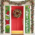 thumbnail image 3 of 2022 Nueva decoración navideña con pareado Cortina para puerta Bandera colgante Bandera de fiesta de Papá Noel Pareado navideño 01, 3 of 4