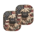 thumbnail image 3 of KUIFORTI 2 Pcs Camo Car Windshield Sun Shade Funny Pug Car Shade Front Windshield Universal for SUV Trucks,Cute Sun Visor for Car Windshield Foldable, 4th of July Flag Decor, 3 of 5