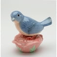 thumbnail image 3 of Ceramic Bluebird Rose Magnetic Salt Pepper Shakers 3.5in Gift, 3 of 3