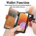 thumbnail image 6 of SaniMore Magnetic Clasp Wallet Case for Samsung Galaxy A33 5G with Cash & Card Slots, RFID Blocking Soft TPU + PU Leather Shockproof Protective Cover with Folio Flip Kickstand Shell, Lightbrown, 6 of 7