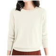 thumbnail image 1 of Kcodviy Chandail en Laine pour Femmes, Chandails à Col Rond Grande Taille, Manches Longues, Voyage, Randonnée, Plage, T-Shirt pour Femmes, 1 of 8