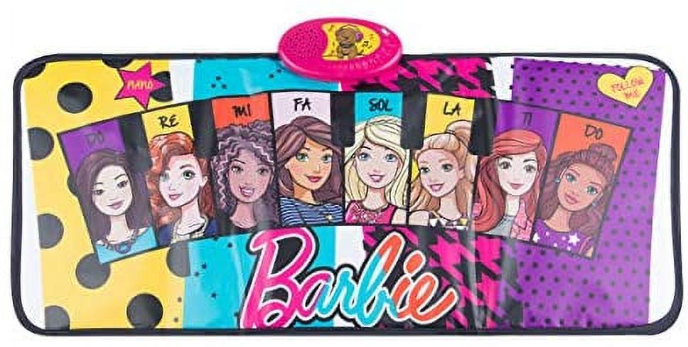 Sakar Barbie Electronic Piano Music Mat TOY-15371 | Keyboard Piano Floor Mat for Kids, Light-Up Activity Mat, Dance Floor Rhythm Games, Educational Kids Music Playmat