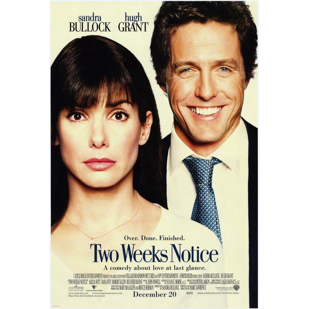 Two weeks notice movie poster style b 11 x 17 2002 walmart