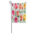 thumbnail image 1 of JSDART Colorful Abstract Flowers Hand Watercolor Roses Drawing Pattern Romantic French Garden Flag Decorative Flag House Banner 28x40 inch, 1 of 2