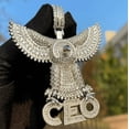 thumbnail image 2 of Dubss Iced Out Big Eagle CEO Pendant Baguette Necklace for Men Real Gold Plated Cubic Zirconia Hip Hop Jewelry, 2 of 5