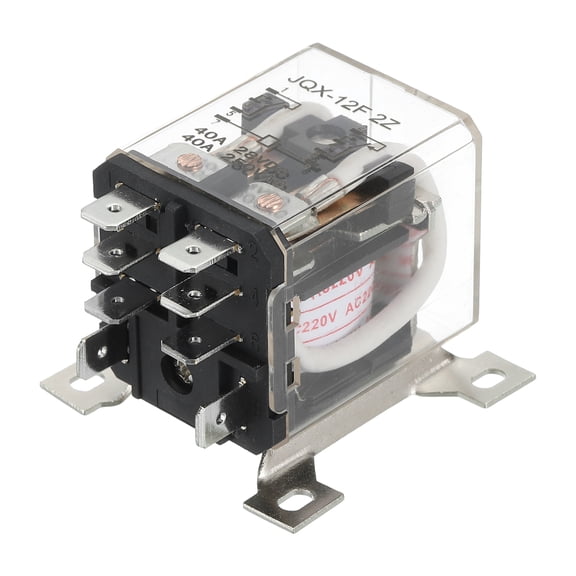 AC220V 40A Electromagnetic Relay, High Power Relay DPDT 2NO 2NC 8 Terminals Din Rail Mounting