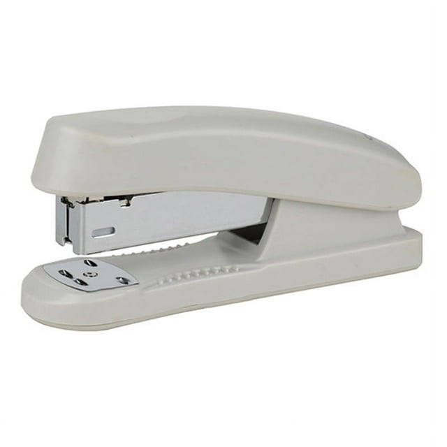 Grapadora de oficina, ergonómica, fiable y sin esfuerzo, de escritorio, de metal, para grapas 24/6, para escuelas, color blanco