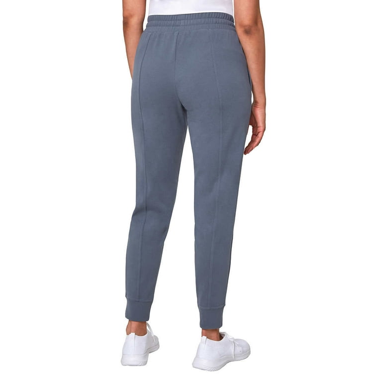 Mondetta Women's High Waist Active Pants Side Pockets Soft Fleece  Joggers-Blue / XL 