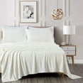 thumbnail image 2 of Chezmoi Collection Extra Soft Fleece Sheet Set Full, 4-Piece Microplush Non-Pilling Velvety Bed Sheet, Deep Pocket - Lightweight All Season Warmth, Full, Dove White, 2 of 9