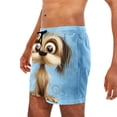 thumbnail image 5 of BRGZLK Mens Beach Shorts Summer Drawstring Waist Funny Cute Expression Of Puppy Print Summer Swim Trunks Novelty Beachwear Sports Vacation Shorts with Pockets, 5 of 6