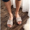 thumbnail image 1 of Sandalias y pantuflas de lino de rayas de primavera y verano para parejas de hombres y mujeres, pantuflas y pantuflas de interior gruesas, pantuflas de piso de madera silenciosas, 1 of 6