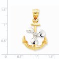 thumbnail image 4 of 14k Two Tone Gold Anchor Propeller Necklace Charm Pendant Seashore, 4 of 8