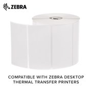 Zebra 4 x 2 in Thermal Transfer Paper Labels Z-Perform 2000T Permanent Adhesive Shipping Labels - 1 in Core - 6 Rolls