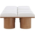 thumbnail image 4 of Meridian Furniture Pavilion Cream Boucle Fabric Bench, 4 of 11