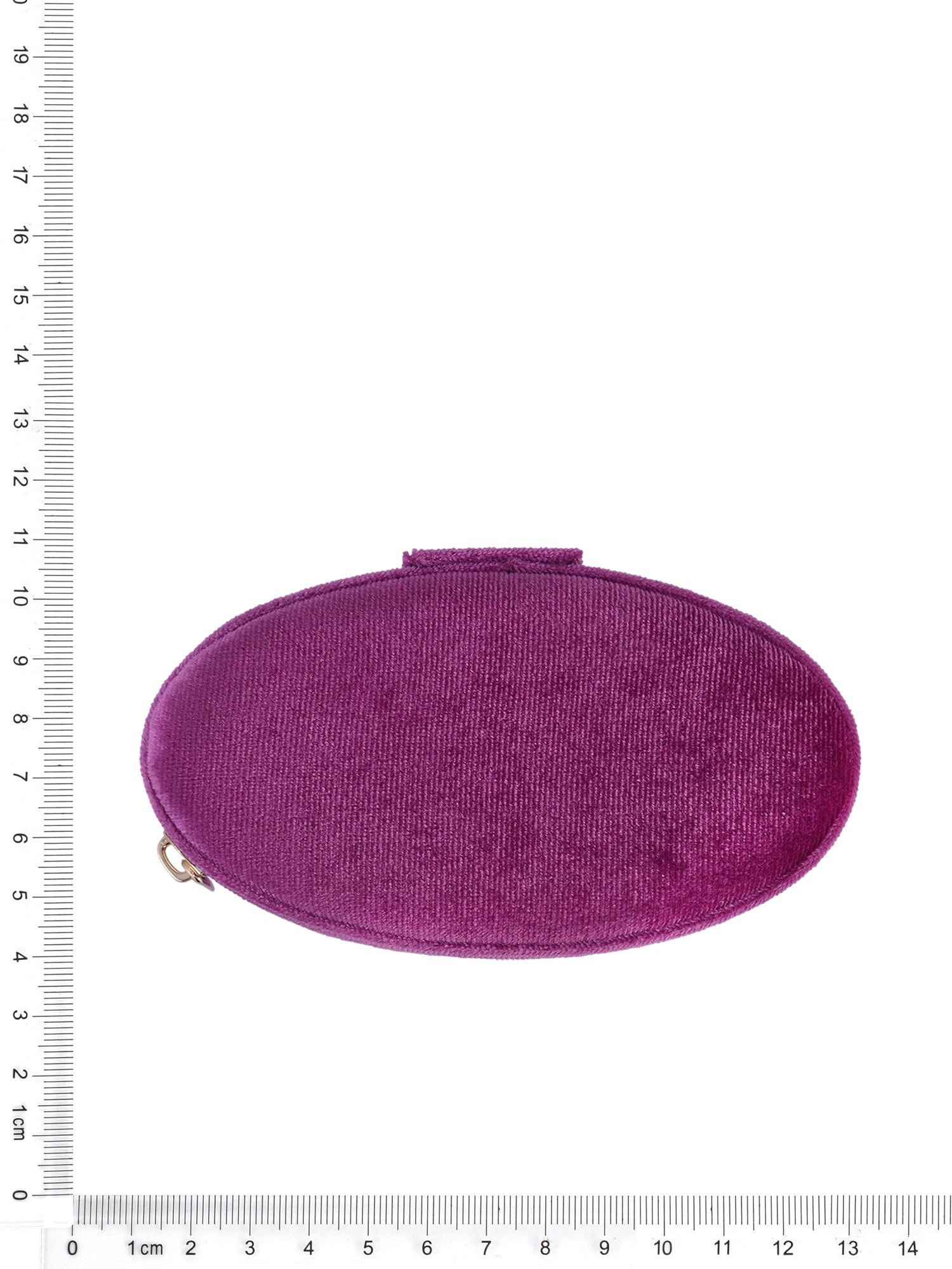 Scenario Women's Oval Zippered Velvet Jewelry Organizer, Magenta