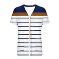 thumbnail image 4 of UVEASISHA Women's Color Block Striped Cardigans Open Front Short Sleeve V Neck Sweaters Lightweight ComfyTops with Pockets White S, 4 of 5