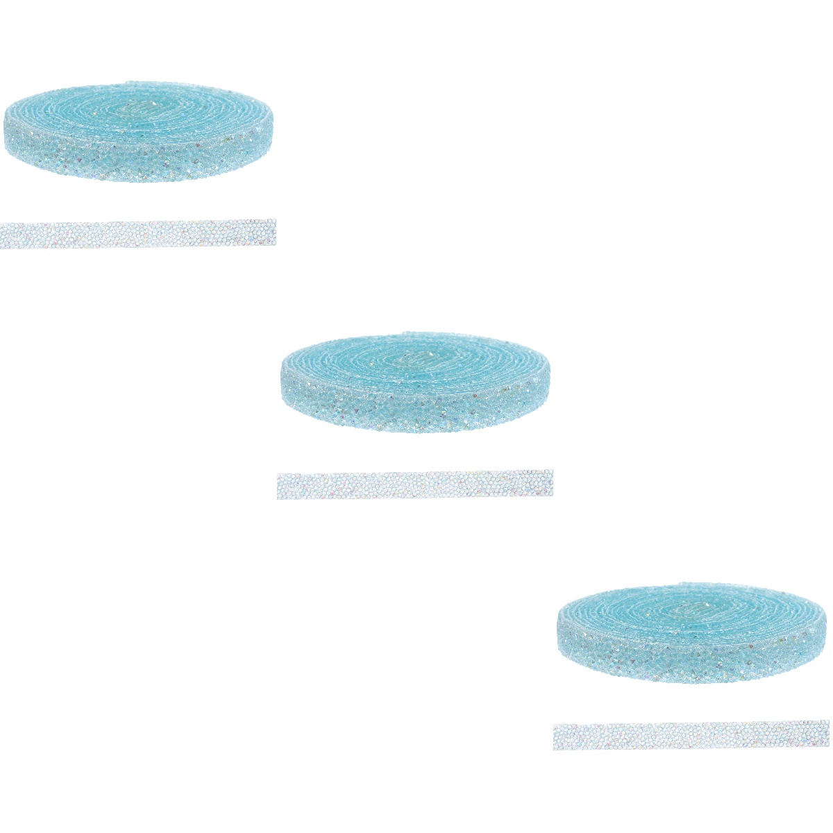 3 Rolls Sky Adhesive Rhinestone Tape, Drill Ribbon for Crafting, Decoration, Sparkling Embellishments
