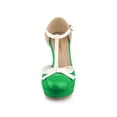 thumbnail image 2 of BLISSFUL STEP Escarpins à Plateforme pour Femme à Bride en T avec Nœud Vintage à Talons Blocs Vert Lime 7, 2 of 8