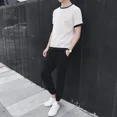 thumbnail image 5 of Conjuntos de camiseta y pantalones para hombre, sudaderas, chándal liso, conjunto de pantalones para hombre, chándal de oferta, camiseta elástica informal de primera calidad, barata y elegante, 5 of 5