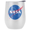 thumbnail image 1 of Nasa Official Meatball Logo 12 oz Stemless Tumbler, Stainless Steel Travel Cup|Lake Tumbler|Insulated with Leak Resistant Slide-Lock Lid, White, 1 of 7