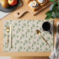 thumbnail image 2 of Summer Botanical Placemats Set of 4, Green Spring Floral Birds Rustic Placemats for Dining Table, Place Mats for Kitchen Tabletop, Waterproof Wipeable Dining Table Mats Set, 2 of 9