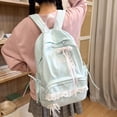 thumbnail image 5 of Aesthetic School Backpack with Lace Bow, Lace Trim School Backpack with Side Bowknot, Lightweight Computer Bag for Middle School College, Blue, 5 of 8