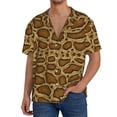thumbnail image 3 of Xecao offers the Snake Skin for Men's Casual Short-sleeved Shirt, a button-up collared shirt with a pocket, perfect for beach vacations and yacht travel in the Medium size., 3 of 7