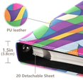 thumbnail image 3 of FORMRS 3 Ring Photo Album 4"x6" Self Adhesive Large Capacity PU Leather Cover, Colorful Plaid, 3 of 8