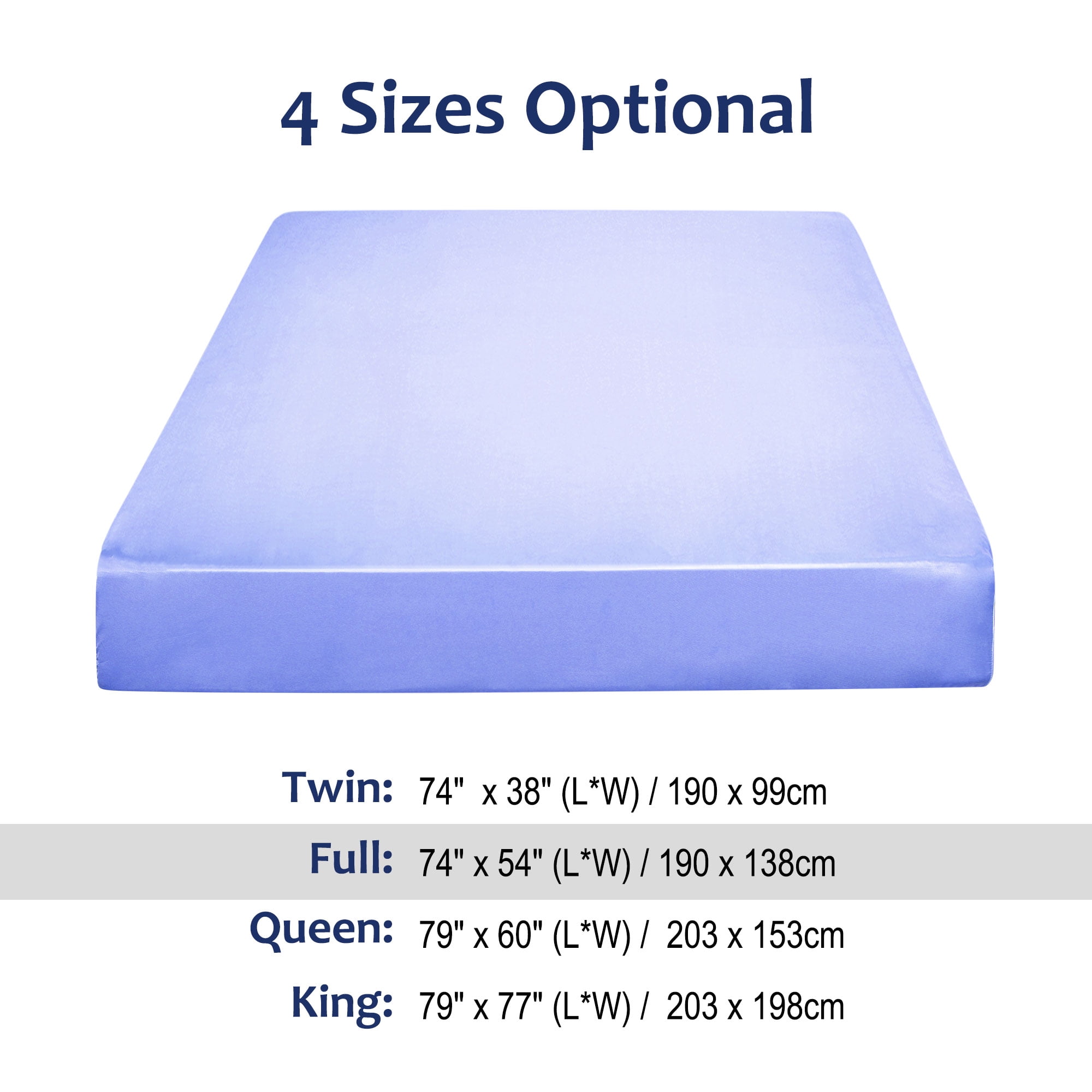 Unique Bargains 12" Large Pocket Satin Silk Fitted Sheet Full Purple