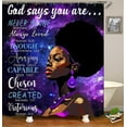 thumbnail image 3 of 4PCS Elegant African American Woman Shower Curtain Set, Pink Floral Eiffel Tower High Heels Positive Quotes Sexy Afro Black Girl Melanin Queen Fashion Bathroom Decor, Non-slip Bath Mat, 3 of 7