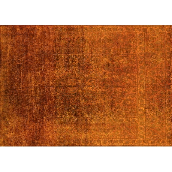 Ahgly Company Indoor Rectangle Oriental Yellow Industrial Area Rugs, 8' x 12'