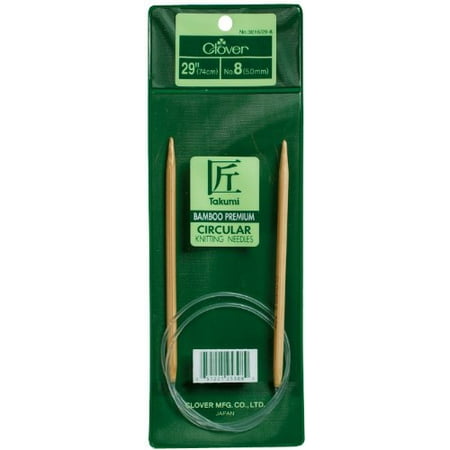 - Takumi Bamboo Circular 29-Inch Knitting Needles, Size 8, Bamboo knitting needles By Clover