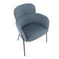 thumbnail image 3 of Milan Contemporary Chair in Black Metal and Blue Noise Fabric by LumiSource - Set of 2, 3 of 8