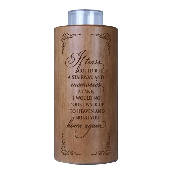 Inspirational Memorial Votive Candle Holder 8in If Tears Could Build