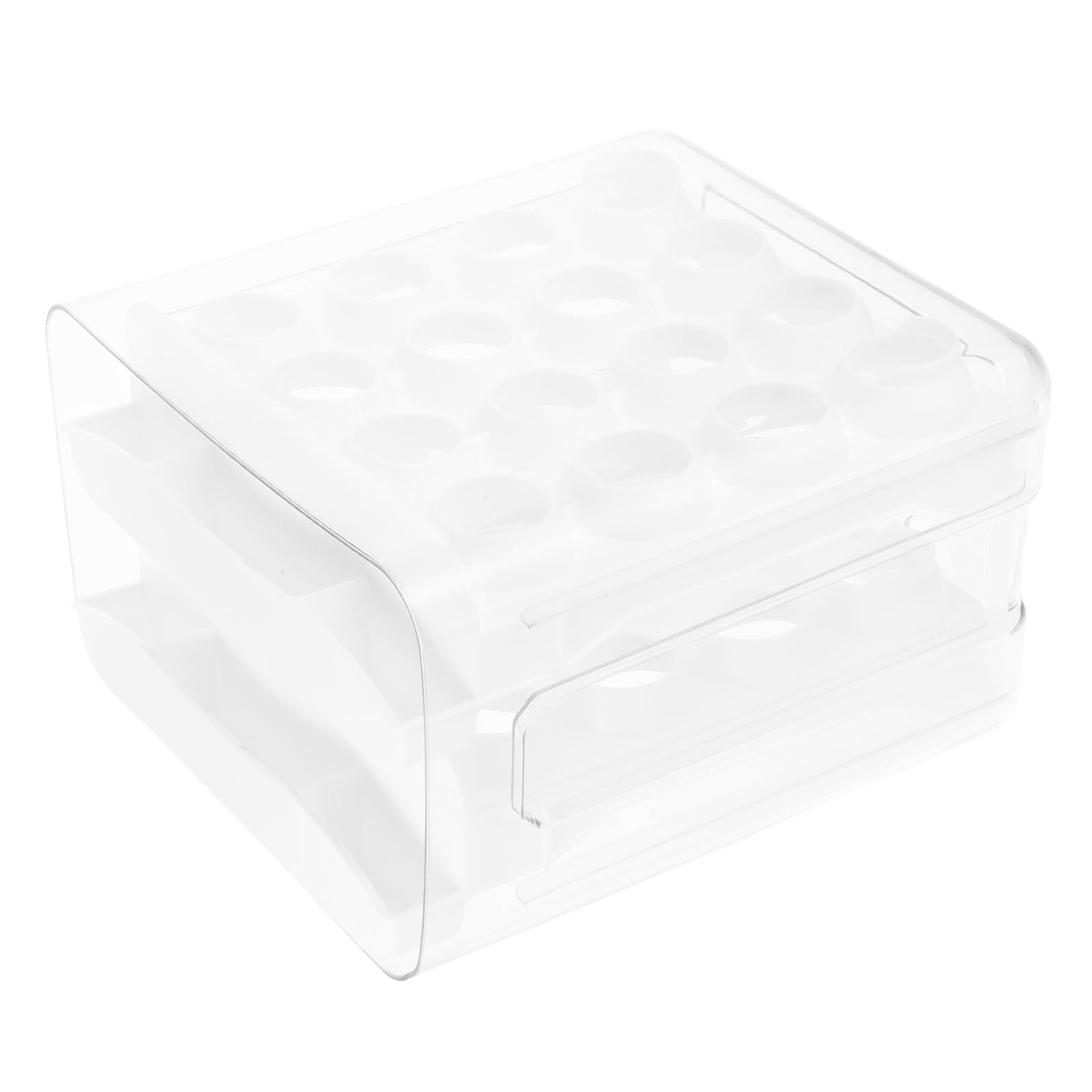 Homoyoyo Refrigerator Egg Storage Double Layer Egg Tray White 1Set