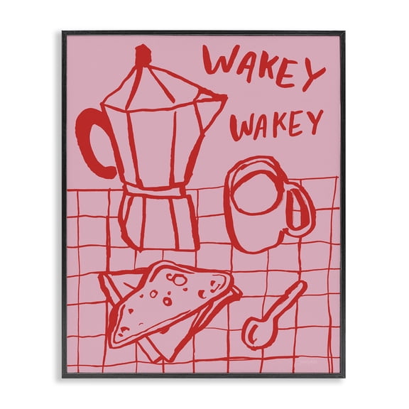 Stupell Industries Wakey Breakfast Doodles Black Framed Giclee Art, design by Jenaya Jackson