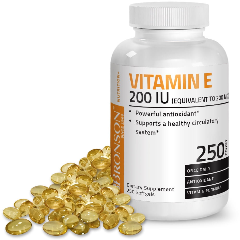 Bronson Vitamin E 200 IU, 250 Softgels