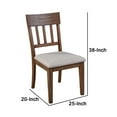 thumbnail image 5 of Dan 25 Inch Dining Side Chair, Slatted Back, Gray Cushion, Set of 2, Brown - Saltoro Sherpi, 5 of 6