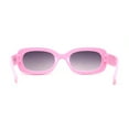 thumbnail image 4 of Girls Mod Narrow Rounded Rectangle Plastic Fashion Sunglasses Pink Smoke, 4 of 4