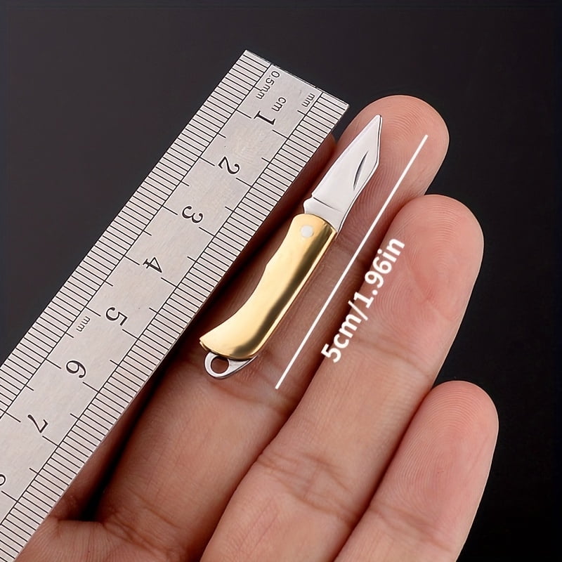 8 Pcs Mini Folding Pocket Knife,Stainless Steel Utility Knife with Key Ring,Portable Lightweight Cutting Tool for Package Envelope Box Plastic Wrap Daily Use Men Adults Father's Day Gifts