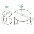 thumbnail image 6 of S-HOME Multi-Purpose Round Coffee Table and End Table Set with Sintered Stone Legs 32.68" & 16.93" Diameter for Home for Living Room, White+Black, 6 of 18